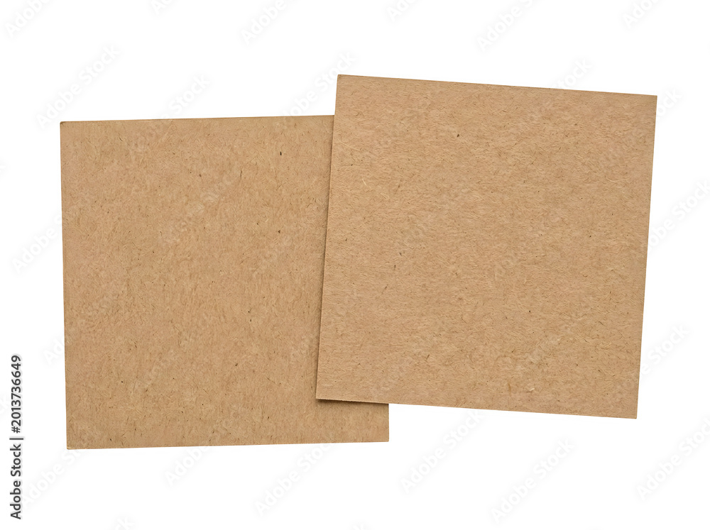 Fototapeta premium Simple kraft paper pieces set isolated on transparent background