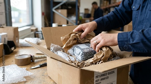 Person Packing Fragile Item Carefully.