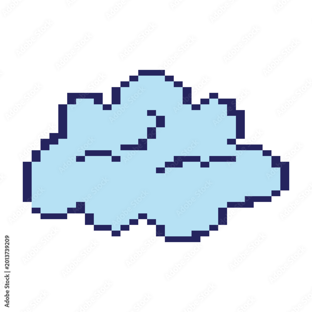 Fototapeta premium Pixelated Cloud Game Icon