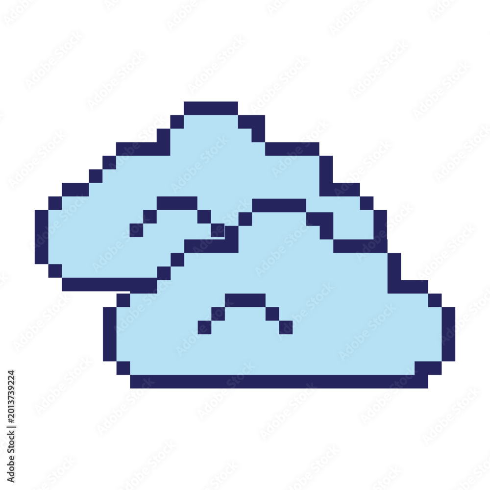 Fototapeta premium Pixelated Cloud Game Icon