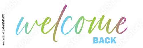 Billede på lærred WELCOME BACK brush calligraphy banner
