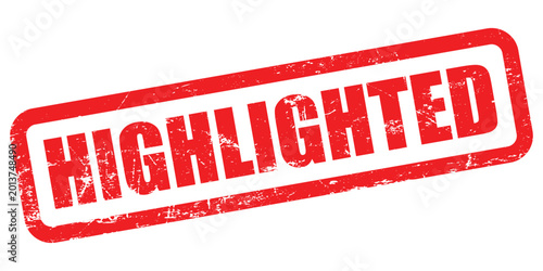 Red rubber stamp vector with highlighted text impression isolated on transparent background