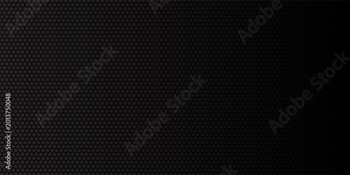 Cuadro en lienzo Grill mesh pattern with metal texture for speaker and micro hole background or seamless net by black grid and circle grate steel screen