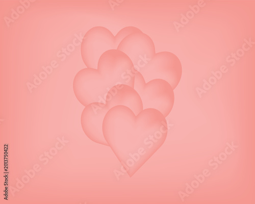 Soft Pink Heart Balloons Background with Romantic Pastel Gradient Design for Valentine’s Day Love Celebration Wedding Greeting Card Banner