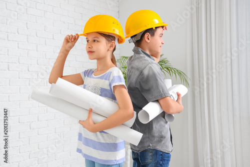Little architects with hous...