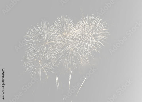 Fotografija Abstract luxury golden fireworks composition with glowing festive sparkles and r