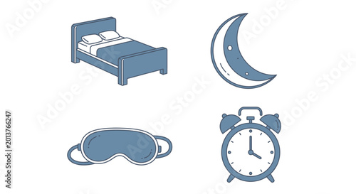Foto Sleep and rest icons set.