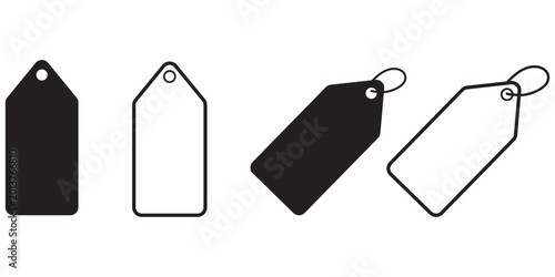 Price tag icon silhouette vector designs. Editable Strokes