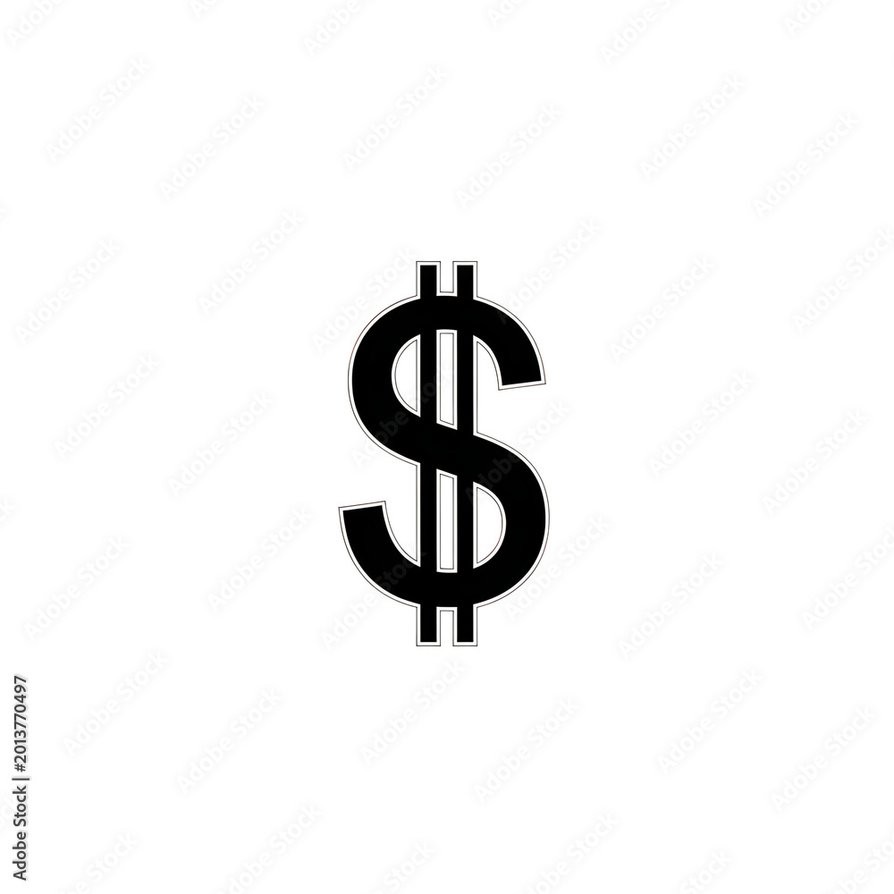 Obraz premium Black dollar sign icon
