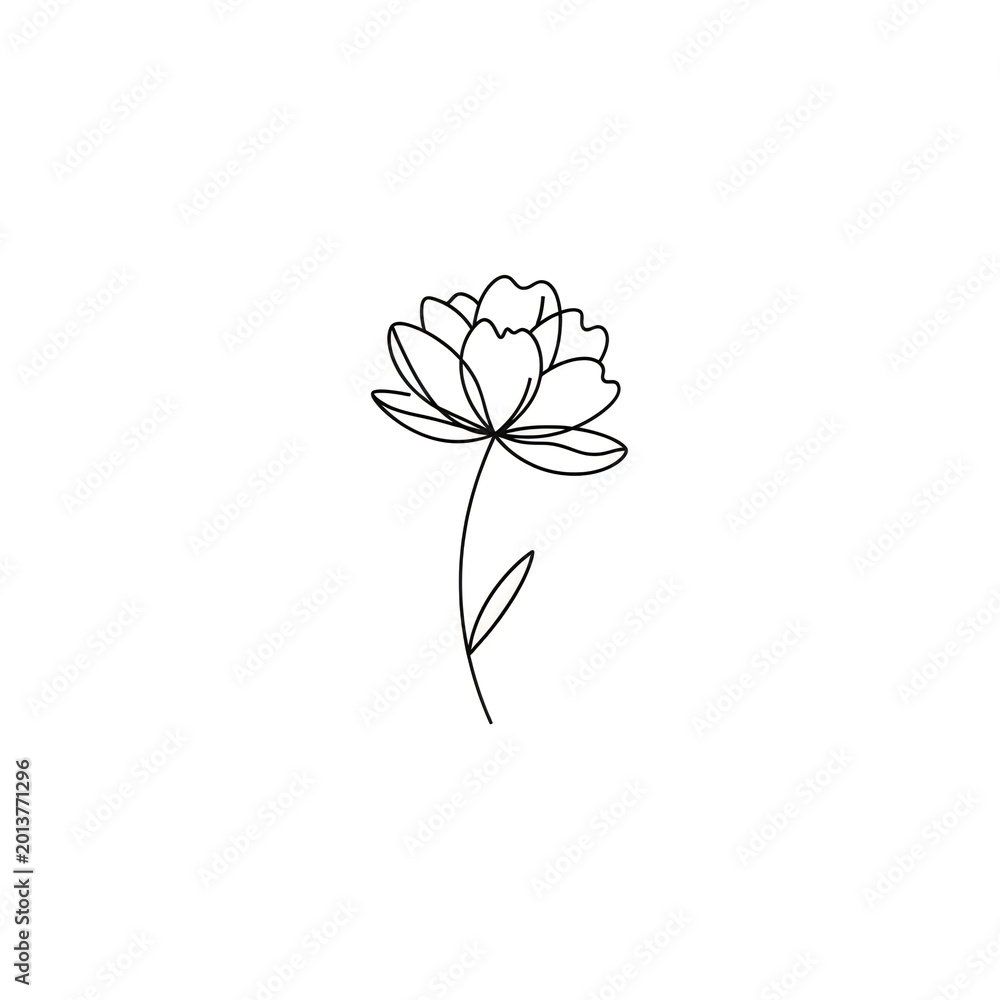 Obraz premium Simple line drawing of a flower