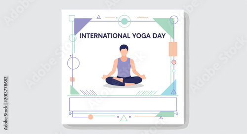 Celebrating International Yoga Day with a woman practicing yoga in a peaceful indoor setting for health and wellness