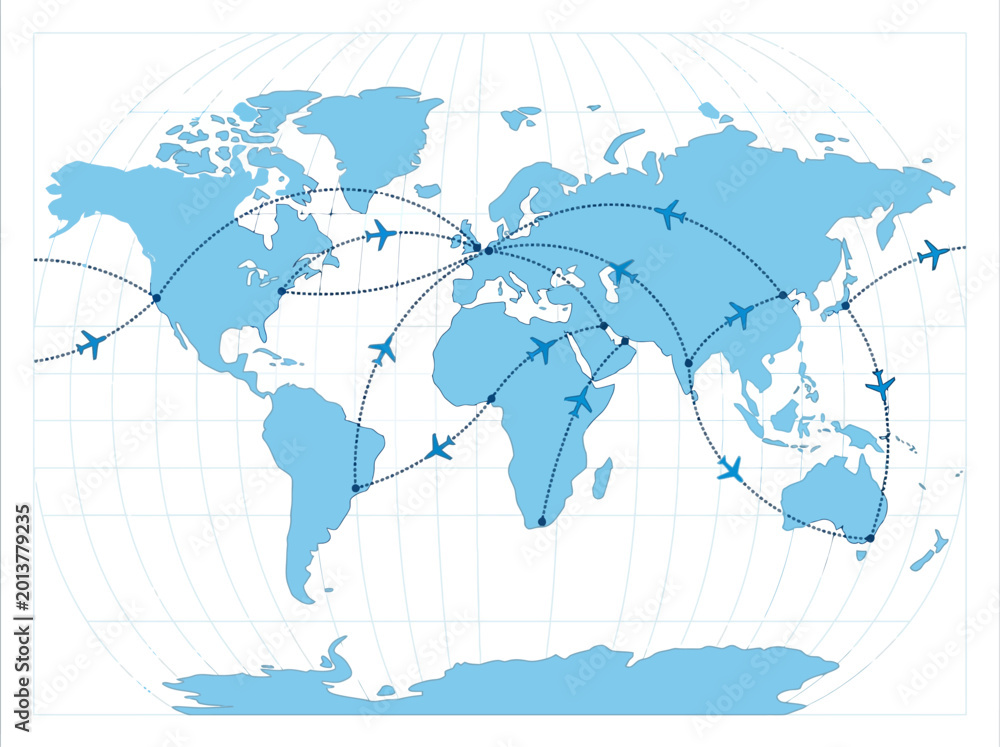 Fototapeta premium Global Logistics Network and World Trade Vector