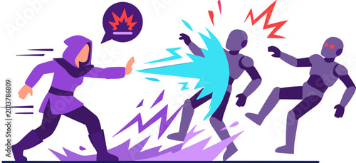 Quadro su tela Multiplayer Online Battle Scene Illustration