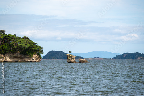 фотографія The Long Red Fukuura Bridge Stretching Across the Serene Matsushima Bay