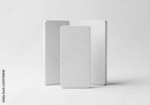 Minimalist white smartphone displaying sleek design and stand