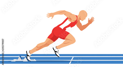 Foto Athlete sprinting on track