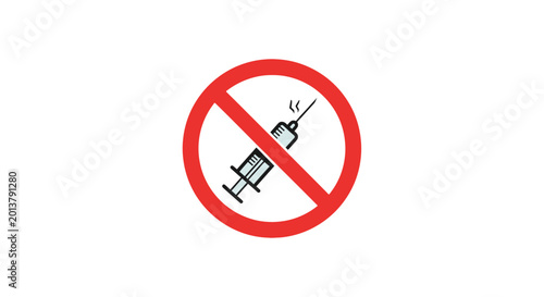 Free Download No drugs sign, syringe prohibition symbol - GFXLoad