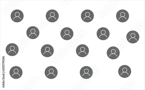 Quadro em tela Multiple profile icons and prominent connections