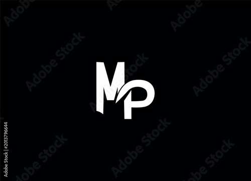 MP Alphabet letters Initials Monogram logo  design 