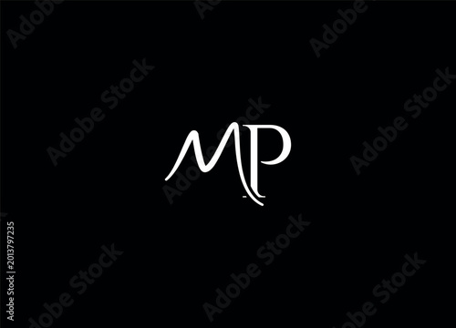 MP Alphabet letters Initials Monogram logo  design 