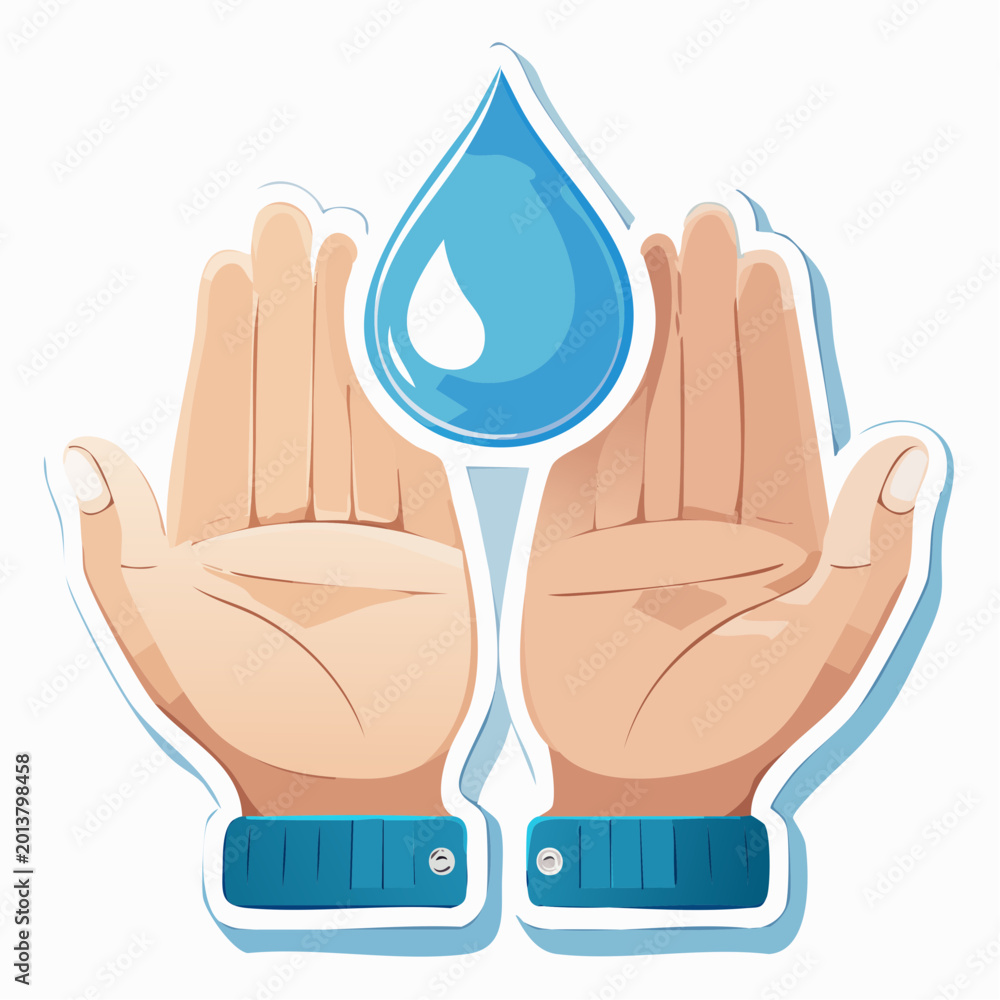 Fototapeta premium Hands holding a water drop