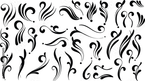 Tableau sur toile Decorative hand drawn vintage flourish clip art set