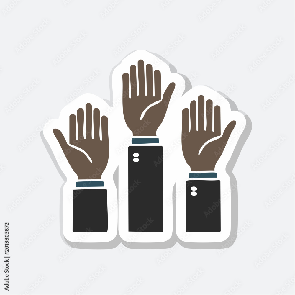 Obraz premium Hands Raised in Agreement or Voting
