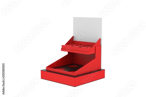 Retail Cardboard Stand Cosmetics Display Box. 3d illustration