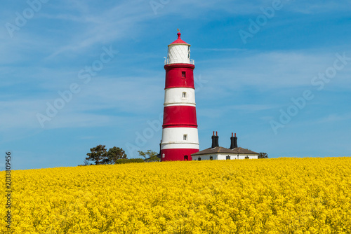 happisburgh lighthouse rapeseed field