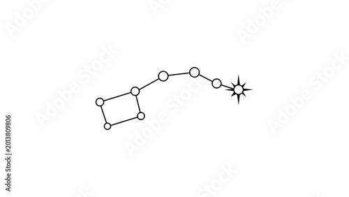 Konstfotografi Celestial Little Dipper constellation vector icon with an editable stroke, ideal for astronomy education, night sky illustrations, and astronomical charts with customizable line weight styles