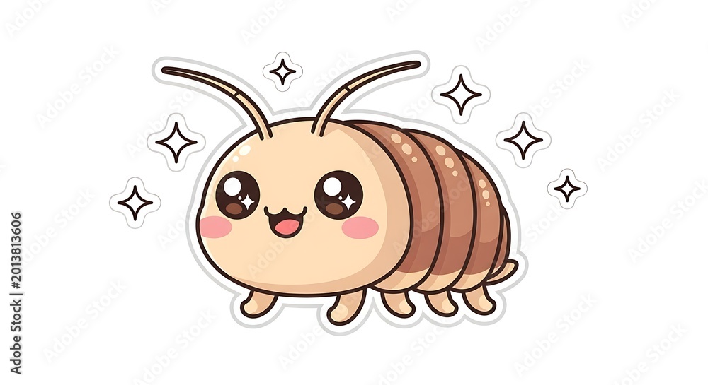 Obraz premium Cartoon pill bug sticker