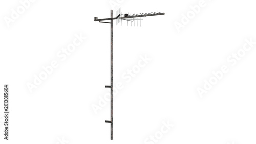 Minimalist Television Antenna on White Background