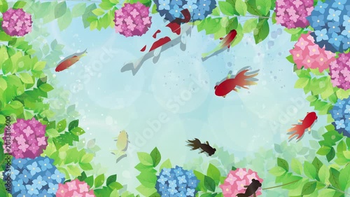 紫陽花梅雨背景