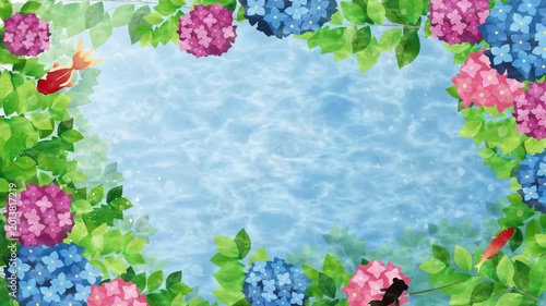 紫陽花梅雨背景
