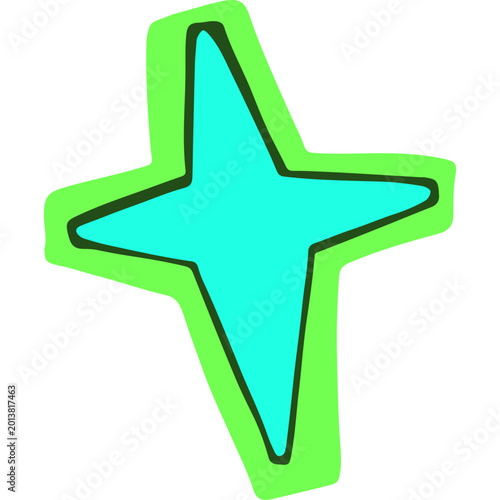 Vibrant Cartoon Sparkle Star Graphic