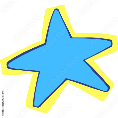 Hand Drawn Blue Star Sticker