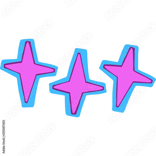 Hand Drawn Pink Sparkle Stars
