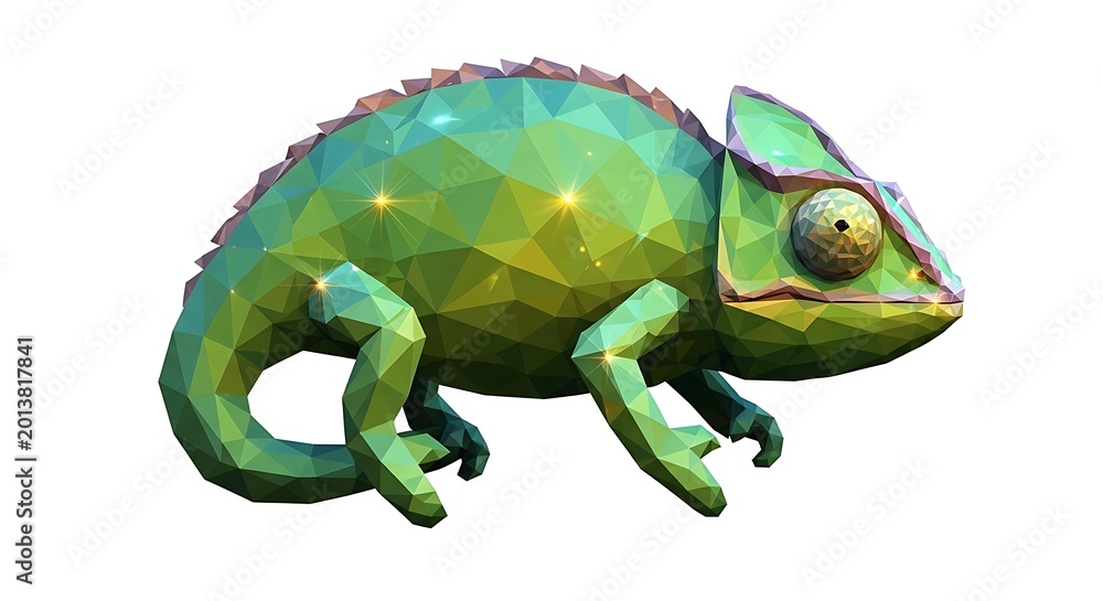 Fototapeta premium Geometric chameleon illustration