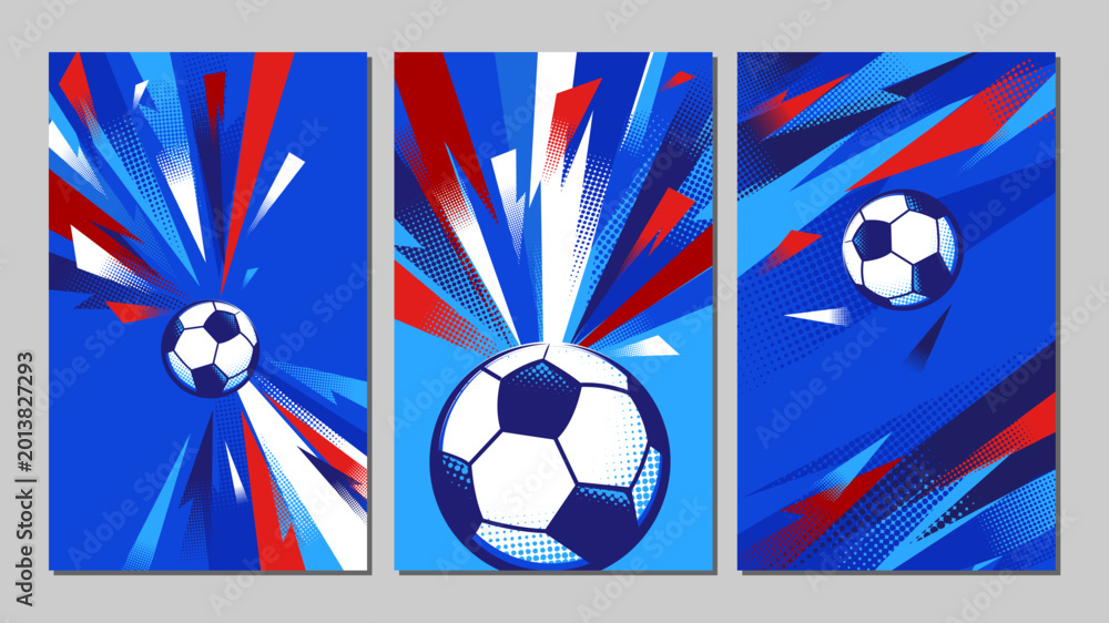Obraz premium Dynamic Football Poster Collection with Abstract Energy