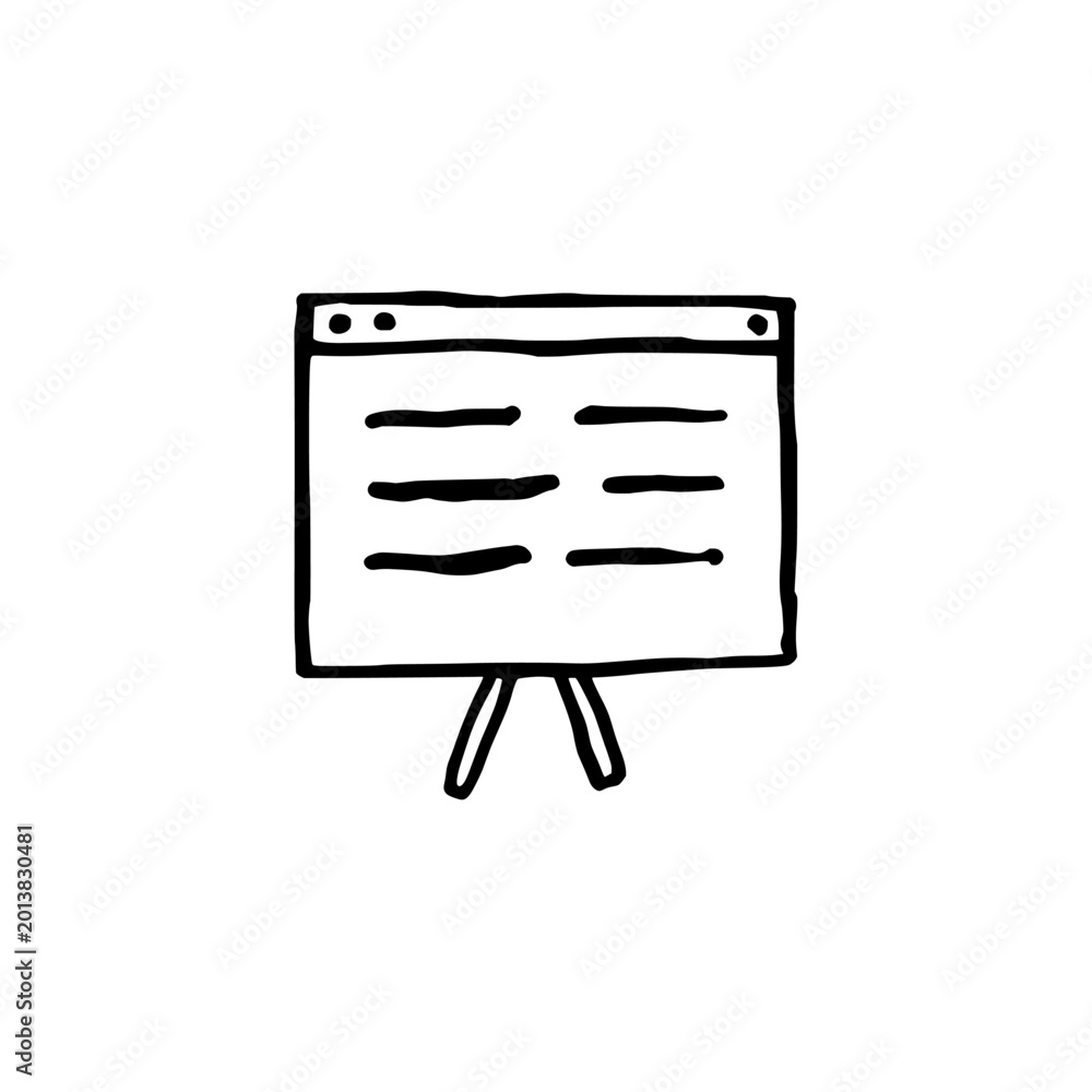 Fototapeta premium Business presentation icon logo design. Whiteboard chart sign and symbol. Presentation easel icon. Corporate meeting.