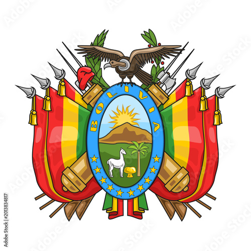 Vector illustration of Bolivian Coat of Arms