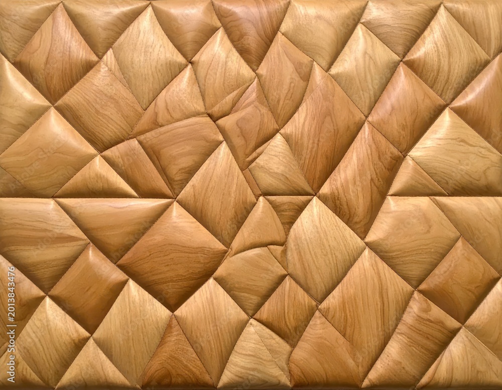 Fototapeta premium Textured wooden diamond pattern with subtle highlights and natural grain, abstract background