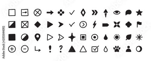 Bullet arrow check with points icons tick for cross close plus. Minus play triangle with star eye flag for user person leaf. Droplet arrows bullet with button points doodle for icons location pin.