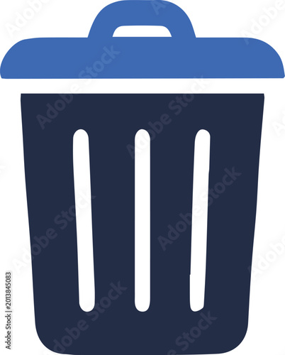 Flat Trash Bin Vector Icon
