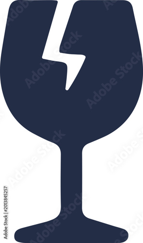Broken Glass Warning Flat Icon
