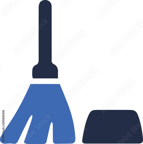 Broom Cleaning Flat Icon
