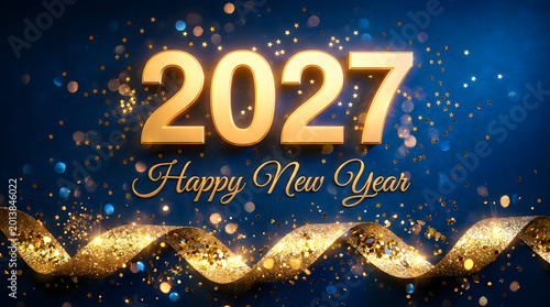 Golden new year's celebration background for 2027