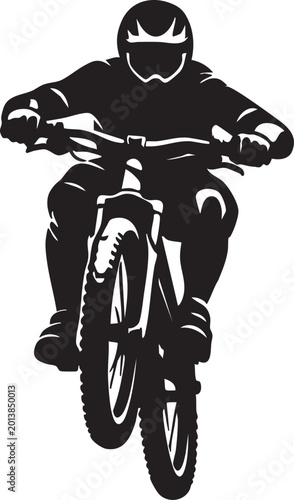 Mountain Bike Rider Silhouette Vector