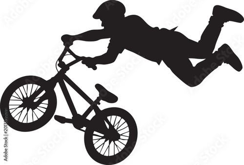 Mountain Bike Rider Silhouette Vector