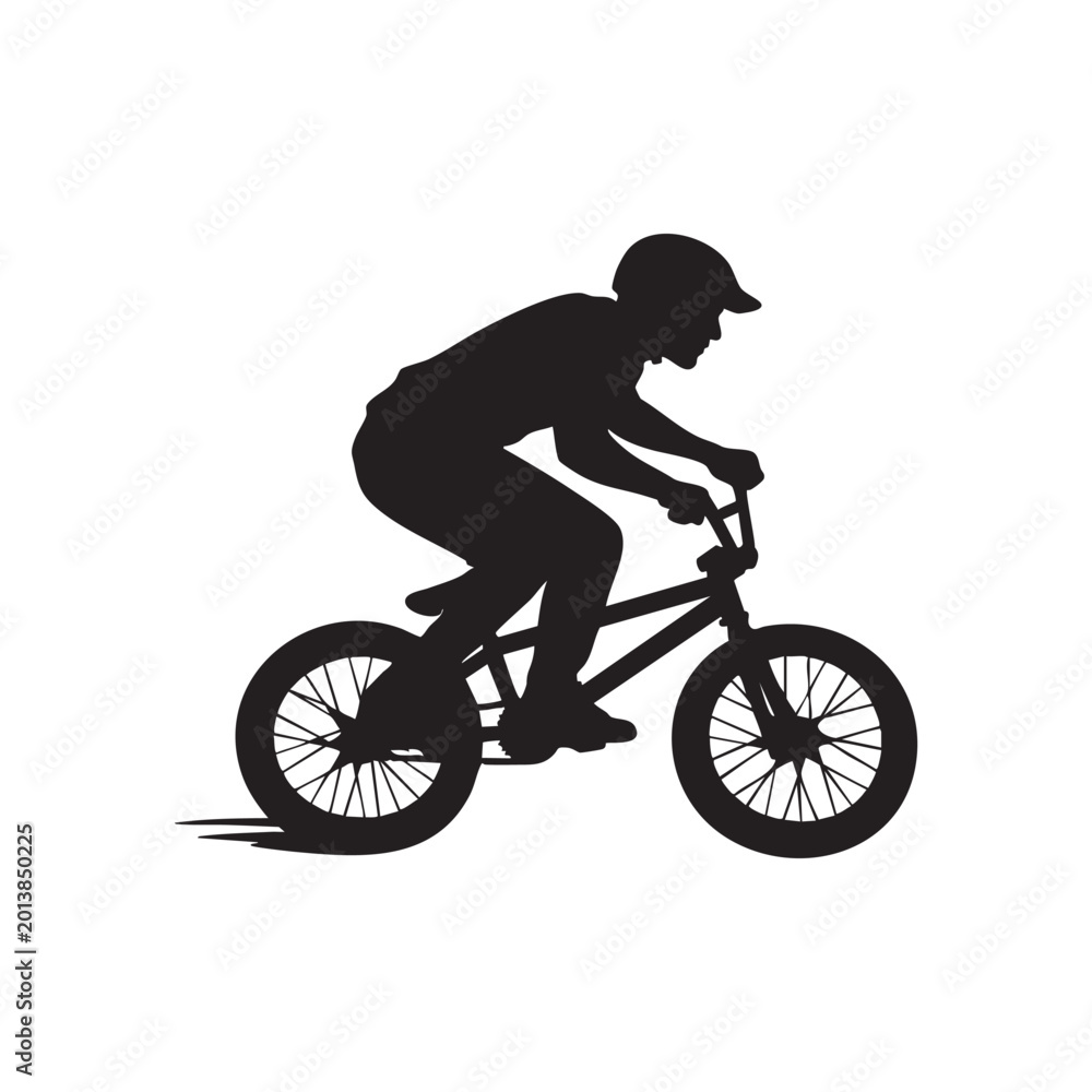 Obraz premium Mountain Bike Rider Silhouette Vector